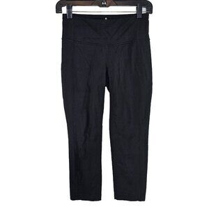 Athleta Cropped Leggings Womens Size Small Black Yoga Workout Athletic Neutral